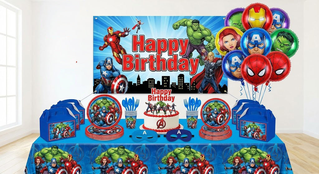 Décoration anniversaire super-héros méga pack 191 pièces