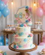 Cake Topper Gender Reveal – Révélation Sexe Bébé – Fait Main pour Baby Shower