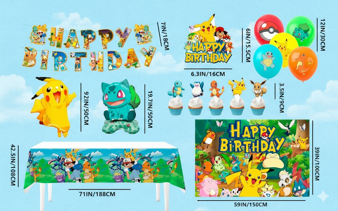 ⚡ Kit Anniversaire Pokémon - Attrapez-les Tous ! ⚡