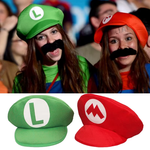 Déguisement Mario & Luigi (Casquettes et Moustaches)