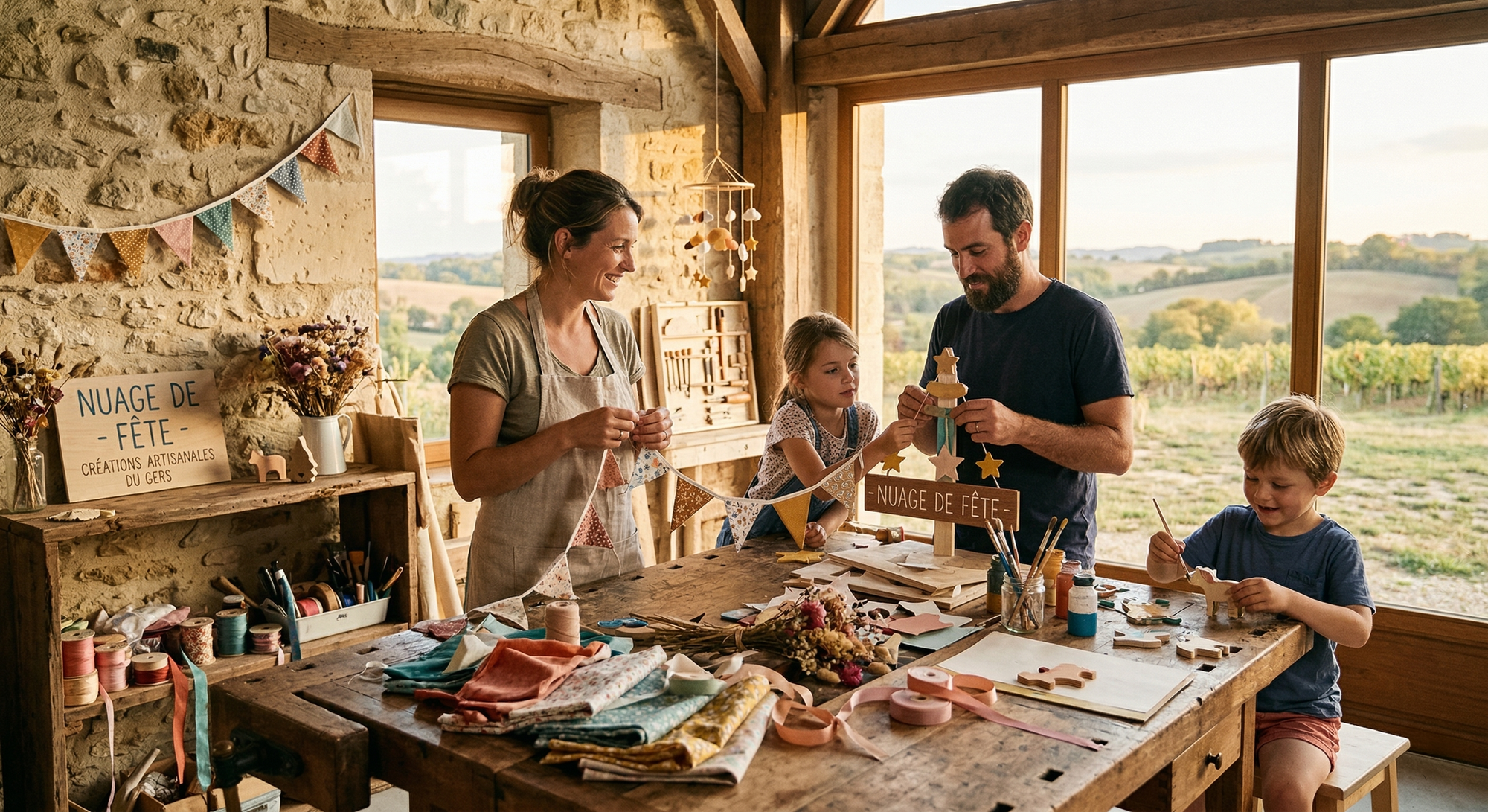 Découvrez l'histoire de Nuage de Fête : des décorations artisanales et uniques, créées avec passion dans le Gers pour simplifier l'organisation de vos fêtes.
